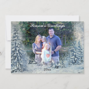 Cartes Pour Fêtes Annuelles Photo de Paysage Hivernal Merveilleux