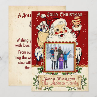 Cartes Pour Fêtes Annuelles Photo de Père Noël joyeux vintage
