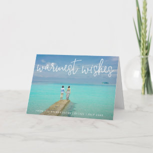 Cartes Pour Fêtes Annuelles Photo de plage Vœux les plus chaleureux Élégant No