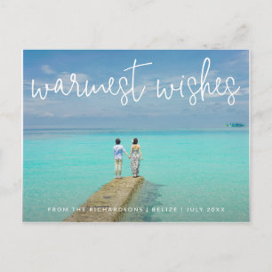 Cartes Pour Fêtes Annuelles Photo de plage Vœux les plus chaleureux Noël éléga