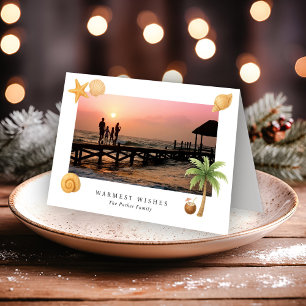 Cartes Pour Fêtes Annuelles Photo de plage Vœux les plus chaleureux Noël Moder