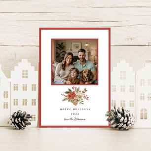 Cartes Pour Fêtes Annuelles Photo de poinsettia pour de joyeuses fêtes élégant