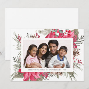 Cartes Pour Fêtes Annuelles Photo de poinsettia rouge élégant pour Noël