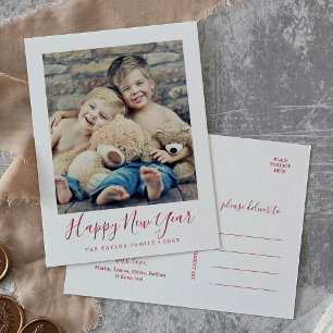 Cartes Pour Fêtes Annuelles Photo de portrait de Red Happy New Year