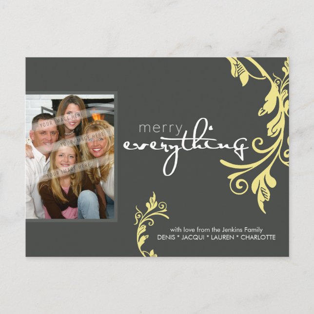 Cartes Pour Fêtes Annuelles PHOTO DE POSTCARD : bold vine 1L (Devant)