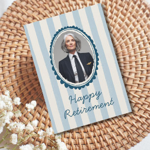 Cartes Pour Fêtes Annuelles Photo de retraite d'un pilote de ligne - Rayures b