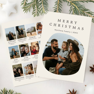 Cartes Pour Fêtes Annuelles Photo de révision de l'année de Noël moderne et ne