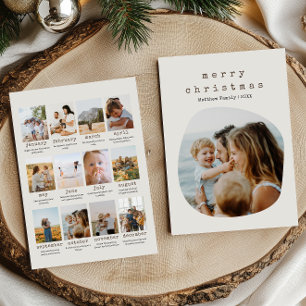 Cartes Pour Fêtes Annuelles Photo de révision de Noël minimaliste et terreux