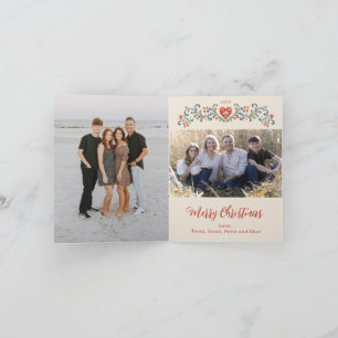 Cartes Pour Fêtes Annuelles Photo de Rosemaling de Noël nordique 