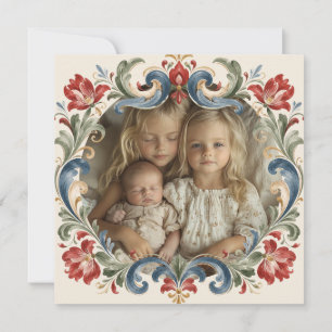 Cartes Pour Fêtes Annuelles Photo de Rosemaling de Noël norvégien