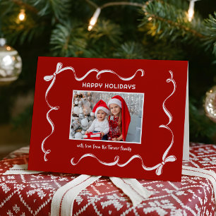Cartes Pour Fêtes Annuelles Photo de ruban de Noël dessiné à la main sur fond