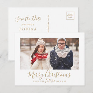 Cartes Pour Fêtes Annuelles Photo de sauvegarde de Noël minimal or Joyeux Noël