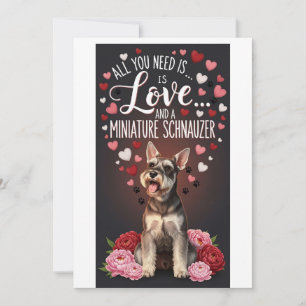 Cartes Pour Fêtes Annuelles Photo de schnauzer miniature mignon pour la Saint-