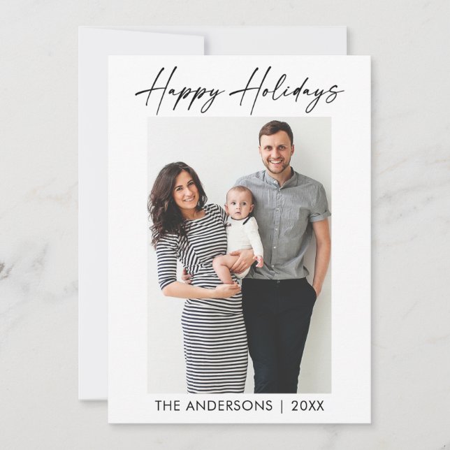 Cartes Pour Fêtes Annuelles Photo de script d'encre de calligraphie moderne (Devant)