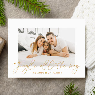 Cartes Pour Fêtes Annuelles Photo de script doré Jingle All The Way