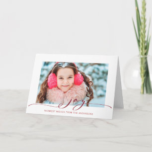 Cartes Pour Fêtes Annuelles Photo de script élégant rouge minimaliste
