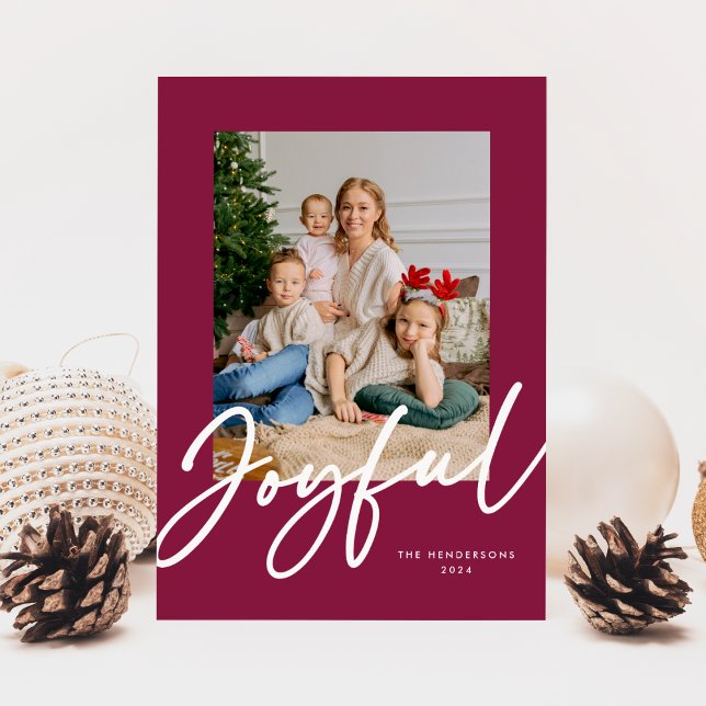 Cartes Pour Fêtes Annuelles Photo de script joyeux  (Créateur téléchargé)