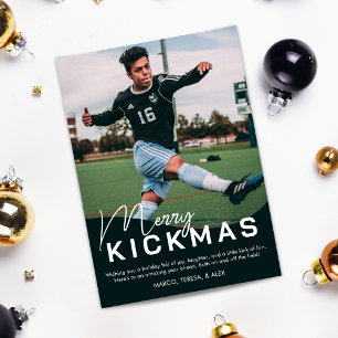 Cartes Pour Fêtes Annuelles Photo de soccer Merry Kickmas