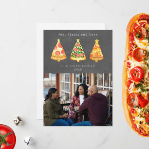 Cartes Pour Fêtes Annuelles Photo de tableau noir Joy Pizza Love Noël