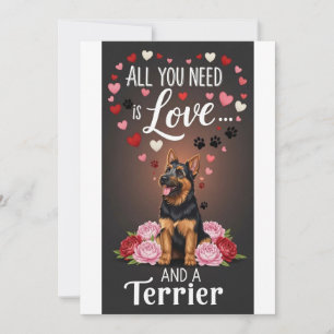 Cartes Pour Fêtes Annuelles Photo de terrier mignon pour la Saint-Valentin câl