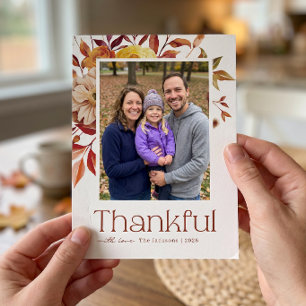 Cartes Pour Fêtes Annuelles Photo de Thanksgiving avec feuillage automnal rust