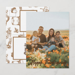 Cartes Pour Fêtes Annuelles Photo de Thanksgiving classique vintage rustique