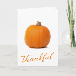 Cartes Pour Fêtes Annuelles Photo de Thanksgiving heureux Citrouille Orange Te