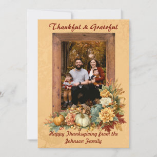 Cartes Pour Fêtes Annuelles Photo de Thanksgiving rustique simplement reconnai