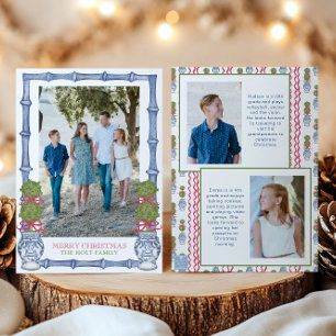 Cartes Pour Fêtes Annuelles Photo de topiaire de Noël en aquarelle et bambou