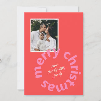 Cartes Pour Fêtes Annuelles Photo de type incurvé moderne et audacieux pour un