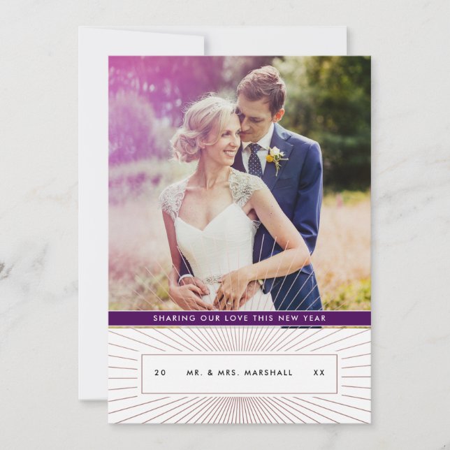 Cartes Pour Fêtes Annuelles Photo de vacances Art Déco (Devant)