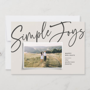 Cartes Pour Fêtes Annuelles Photo de vacances avec un script élégant moderne e