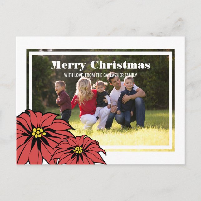 Cartes Pour Fêtes Annuelles Photo de vacances Classic Poinsettia (Devant)