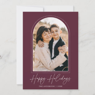 Cartes Pour Fêtes Annuelles Photo de vacances de Noël avec Arche enneigée et V