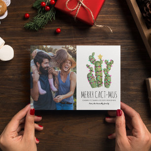 Cartes Pour Fêtes Annuelles Photo de vacances de Noël Cactus Drôle