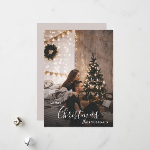 Cartes Pour Fêtes Annuelles Photo de vacances de Noël d'un couple cosy romanti