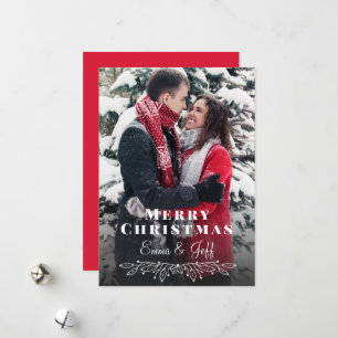 Cartes Pour Fêtes Annuelles Photo de vacances de Noël hiver enneigé