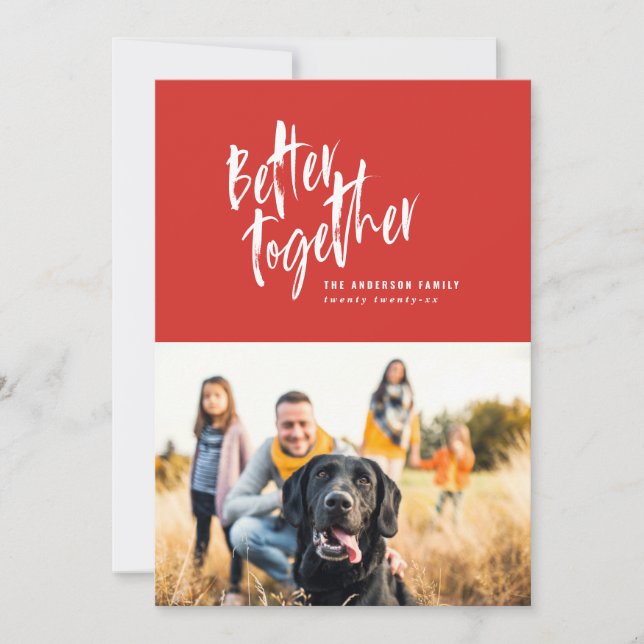 Cartes Pour Fêtes Annuelles Photo de vacances de script minimal moderne (Devant)