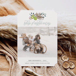 Cartes Pour Fêtes Annuelles Photo de vacances Partridge et Pear