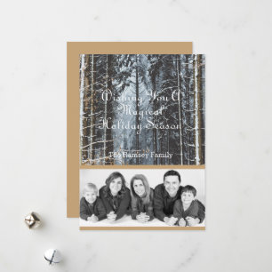 Cartes Pour Fêtes Annuelles Photo de vacances personnalisée Scène d'hiver