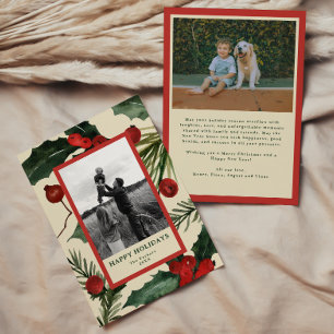 Cartes Pour Fêtes Annuelles Photo de verdure de Noël rétro gras