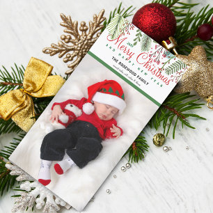 Cartes Pour Fêtes Annuelles Photo de verdure hivernale de Noël