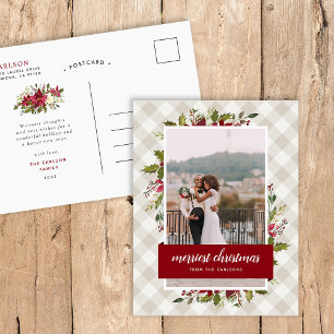 Cartes Pour Fêtes Annuelles Photo de verdure hivernale de Noël la plus joyeuse