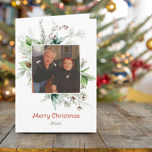 Cartes Pour Fêtes Annuelles Photo de verdure hivernale Noël joyeux festif