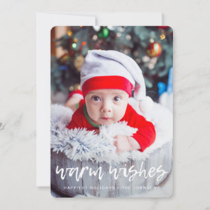 Cartes Pour Fêtes Annuelles Photo de vœux chaleureux manuscrits