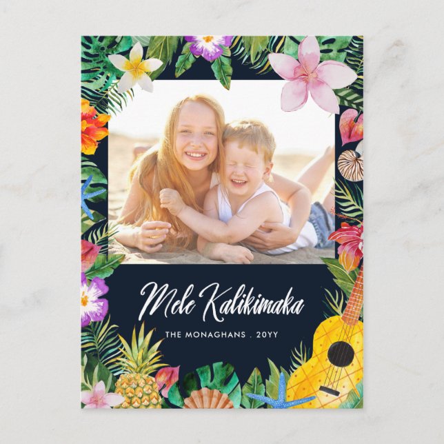 Cartes Pour Fêtes Annuelles Photo de voeux de l'île Navy (Devant)