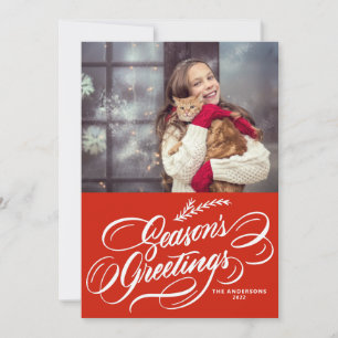 Cartes Pour Fêtes Annuelles Photo de vœux de saison élégants en calligraphie r