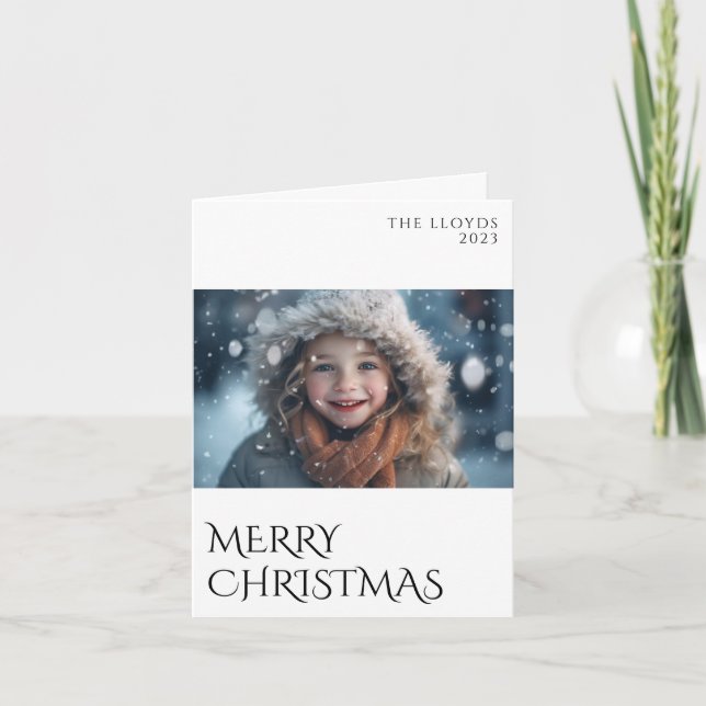 Cartes Pour Fêtes Annuelles Photo de votre famille voeux de Noël (Devant)