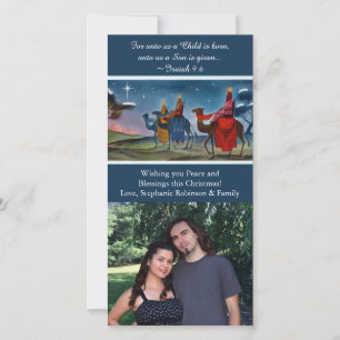 Cartes Pour Fêtes Annuelles Photo de voyageurs colorés Noël chrétien