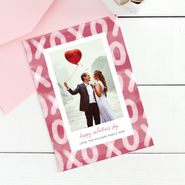 Cartes Pour Fêtes Annuelles Photo de XOXO Motif Couple Saint Valentin (Créateur téléchargé)